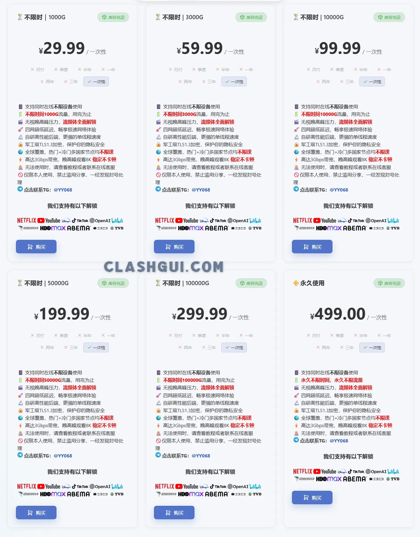 yycloud 机场订阅价格表